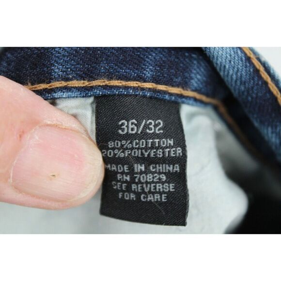 CARBON BLACK PREMIUM JEANS DISTRESSED 36/32 BLUE DENIM DESTROYED - Picture 11 of 11